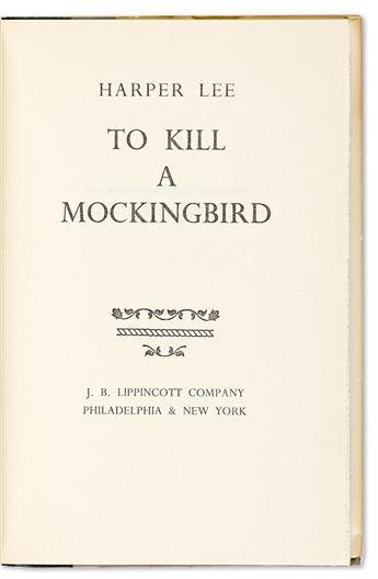 Lee, Harper (1926-2016) To Kill a Mockingbird, Inscribed Book Club Edition.